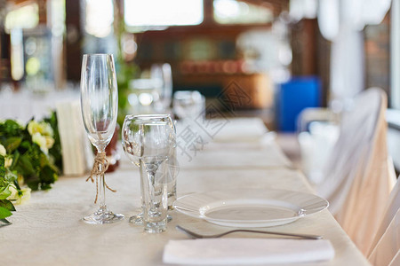 盛宴派对或婚礼招待会的桌子设置Banquet桌设背景图片