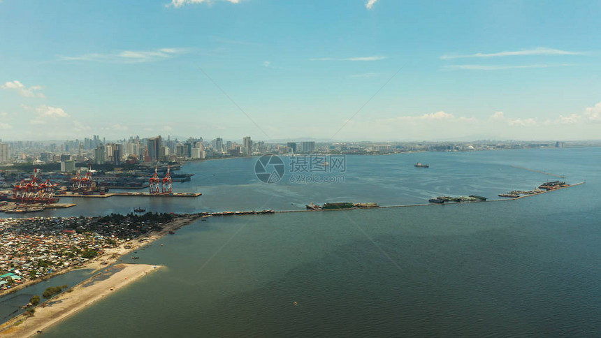 海港以马尼拉市为背景图片