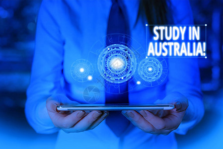 概念手写显示在澳大利亚学习概念意义进入国外订单完成你的学业女装工作服图片