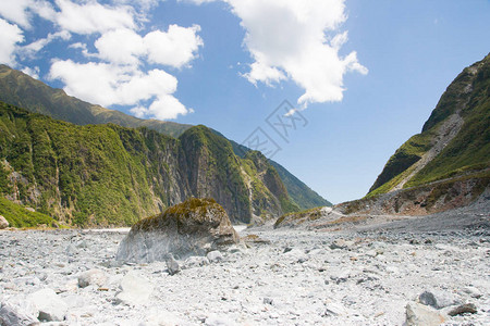 福克斯冰川和山谷环绕着新背景图片