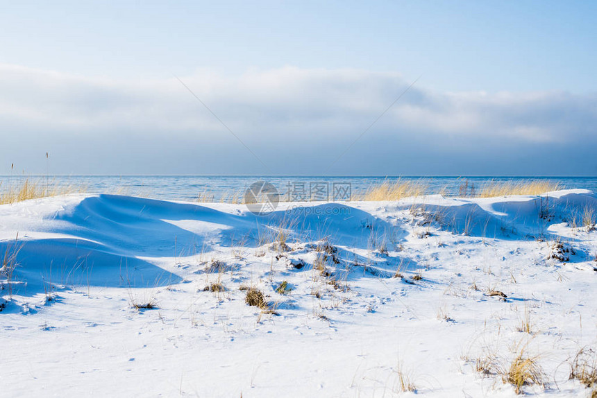 清楚白的冬季寒冷波罗的海景图片