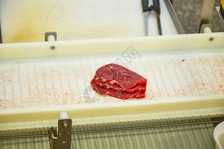 肉类加工厂传送器上图片