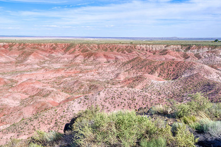石油化森林公园油漆沙漠区的亮红色和橙色成背景图片