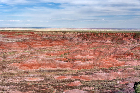 石油化森林公园油漆沙漠区的亮红色和橙色成背景图片