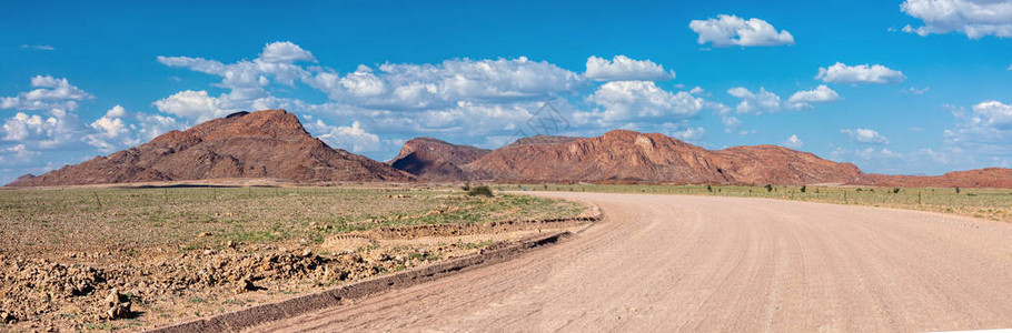 纳米比亚纳米布沙漠无尽的空沙路景观传图片