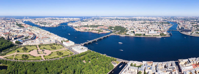 俄罗斯圣彼得堡城市中部大全景Neva图片