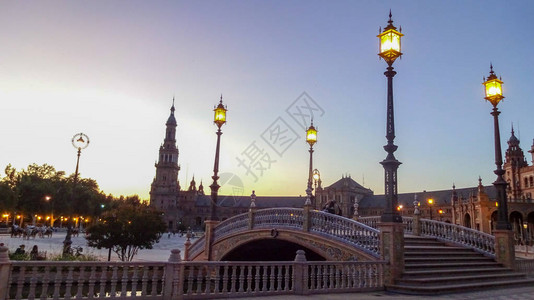 mudecjar风格的美丽建筑塞维利亚西班牙广场英文名称是西班牙广场图片