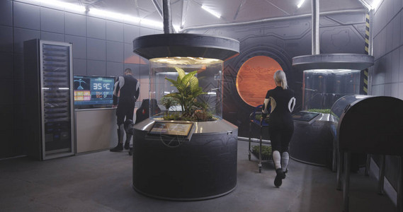 全场2折与火星基地实验室中的植物孵化器合作的全场背景