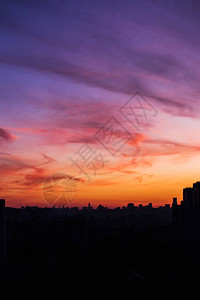 城市的夕阳天空美丽的图片