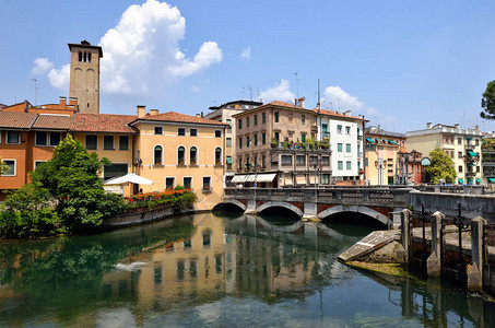 意大利北部小镇特雷维索位于威尼托省背景图片