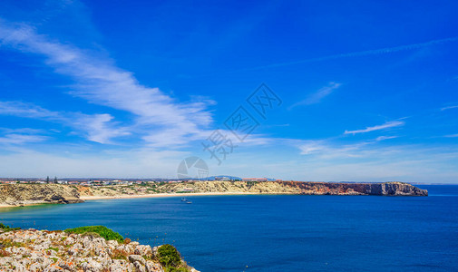 葡萄牙Algarve的Sagres海岸图片