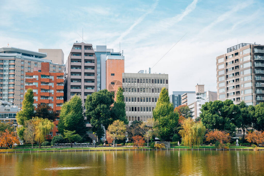 秋天日本东京UenoParkNinobazu池图片