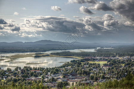 瑞典北部Mala镇高清图片