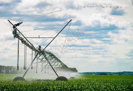田间灌溉系统灌溉田间的灌溉枢纽图片