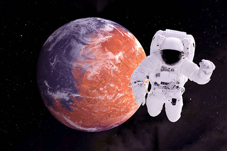红行星轨道上的宇航员图片
