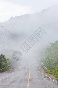 被雾覆盖的道路图片