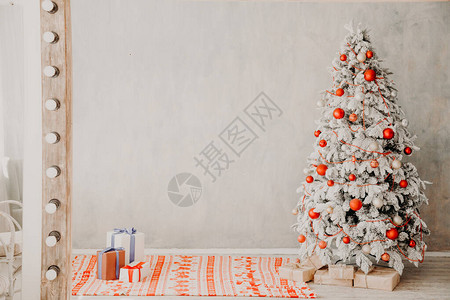 新年圣诞树冬季节假日礼物室图片