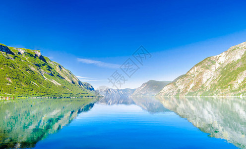 挪威美丽的Sognefjor图片