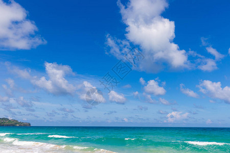 海浪沙滩暑假背景色彩多图片