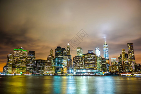 纽约曼哈顿夜景图片