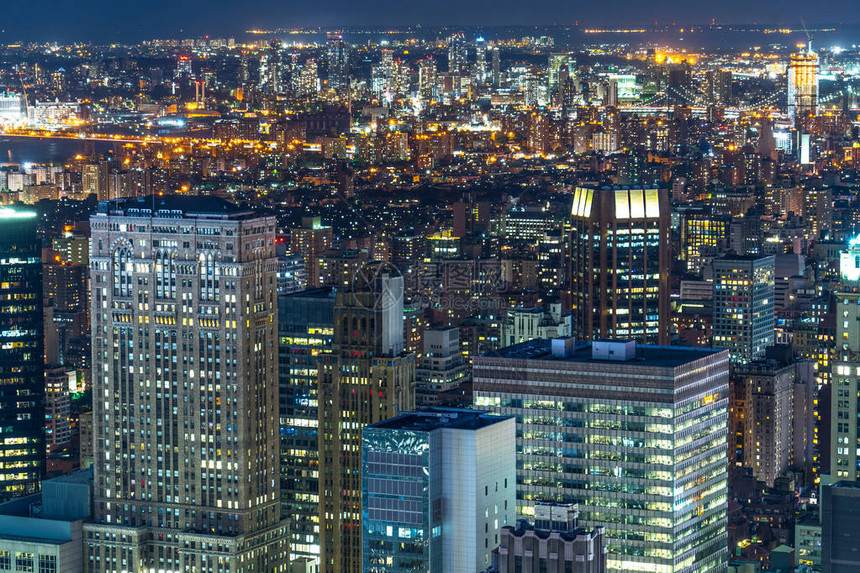 纽约曼哈顿夜景图片