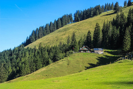 在与奥地利接壤的列支敦士登舒适的阿尔卑斯山中图片