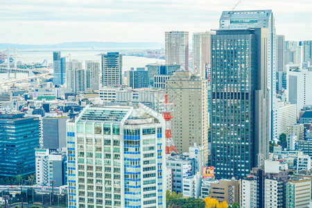 从东京塔展望台看到的东京街景背景图片