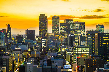 名古屋电视塔观景台的日落图片