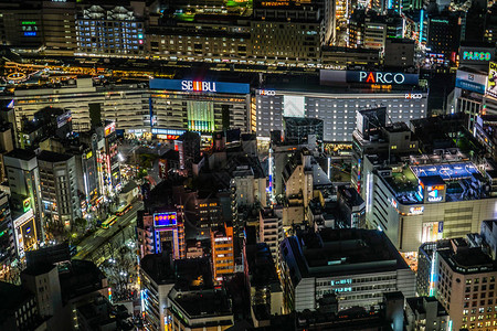 阳光城夜景池袋站背景