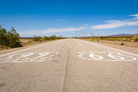 美国加利福尼亚沙漠公路上著名的66号公路标志1982图片