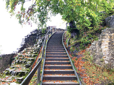 SteinCastle废墟或Schloss或RuineSchlossruineStein背景图片