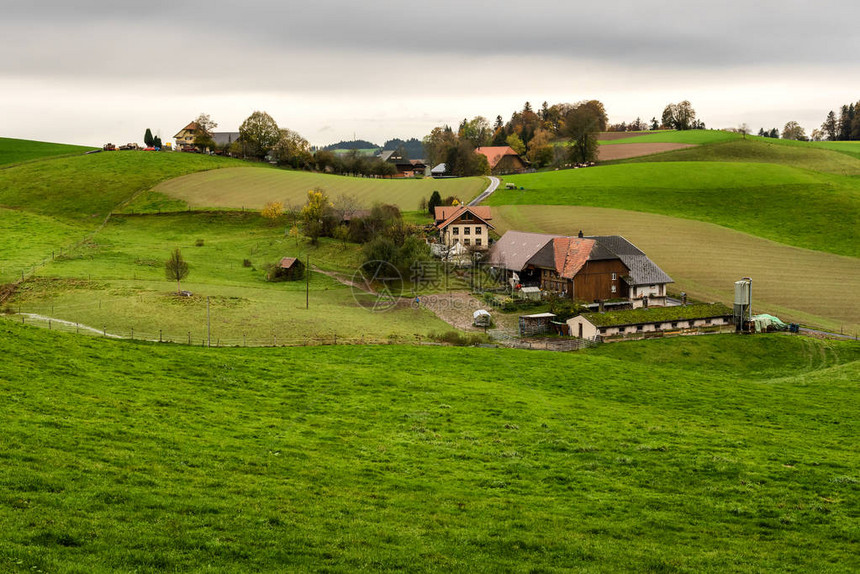 瑞士Emental山谷的农村地貌图片