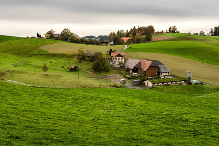 瑞士Emental山谷的农村地貌图片