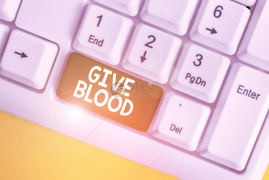 文字书写文本献血展示自愿抽血并用于输血的商业照片白色pc键盘图片