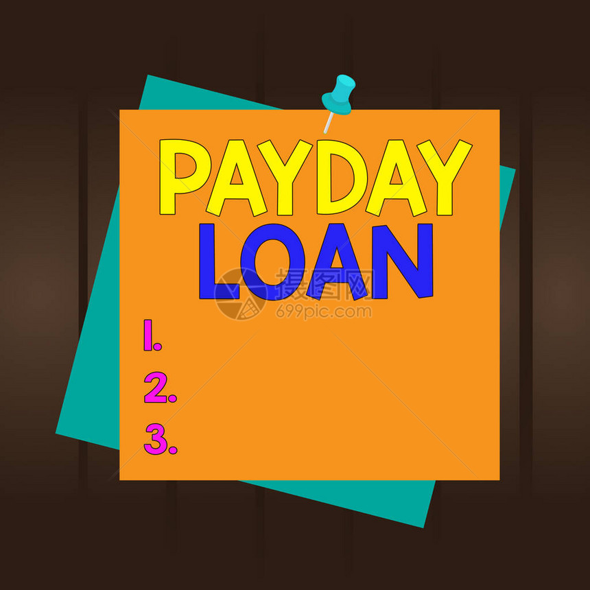 显示Payday贷款的写作说明以返回提醒语背景缩略图笔记牌广场为条件借出或提供某些物图片