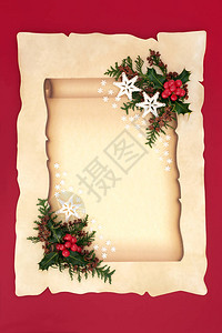 传统的圣诞节或冬季主题的派对邀请函或给图片