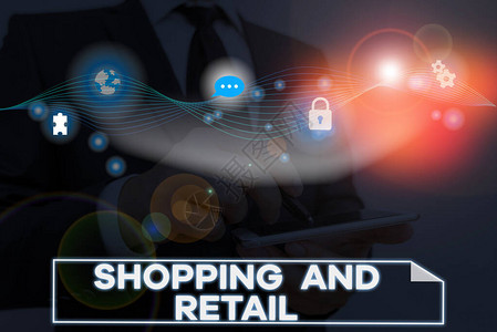概念手写显示购物和零售向客户销售消费品服务的图片