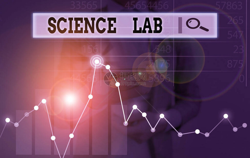 手写文本写作科学实验室进行实验并配备设的概念图片