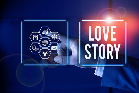 写笔记显示爱情故事它的商业概念是诸如关于爱情的小说或电影与现代智能设备的图片背景图片