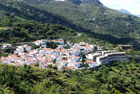 西班牙安达卢西亚西班牙和西欧马拉加省Benadalid白色城图片