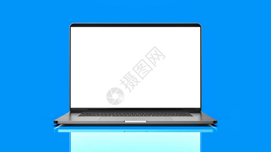 笔记本电脑蓝背景的模板模板图片