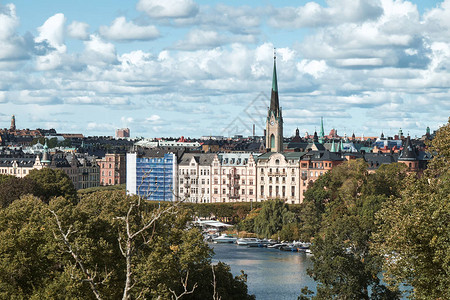 瑞典斯德哥尔摩市航空视图图片