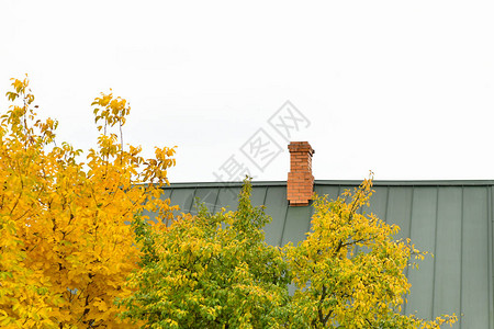 家里的砖管秋天暖气概图片