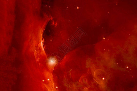 深空的红星云这个图像的部分是由美国航天局提供的图片