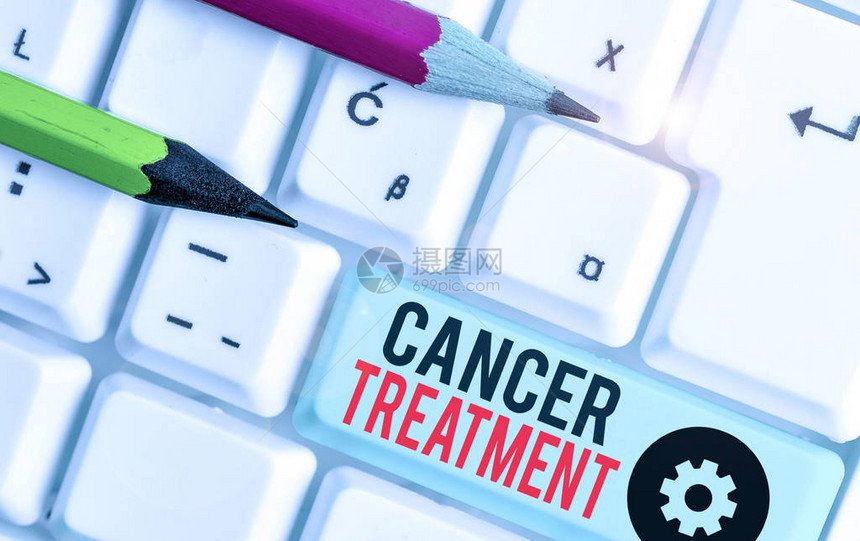 概念手写显示癌症治疗概念意义对癌症患者的图片