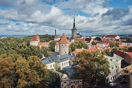 从爱沙尼亚ToompeaHill观光平台看塔林老城图片