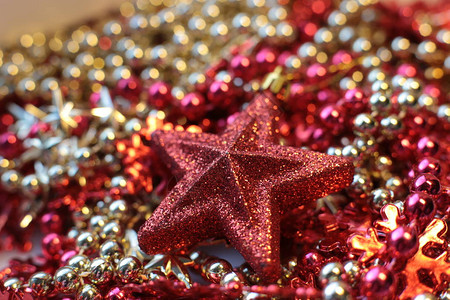 闪亮的珠圣诞节充满活力的装饰详细介图片
