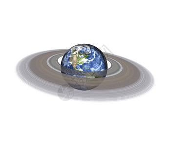 地球的太阳系环被孤立在白色背景上图片