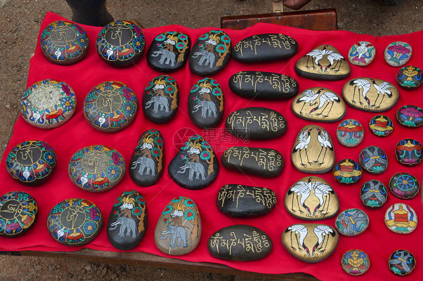 不丹廷布的装饰石艺术图片