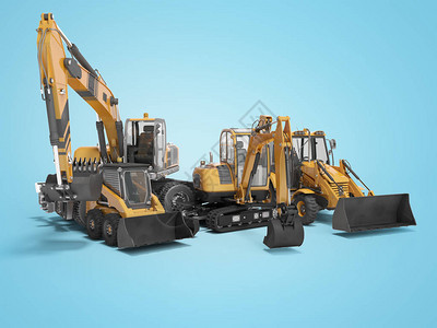 建筑机械挖掘机挖土机小型3D型装载车概念组图片